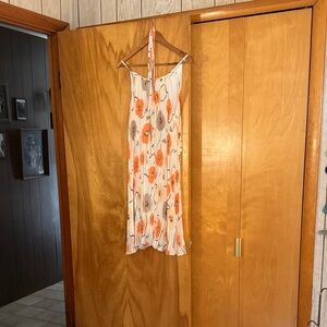 Floral Orange and White Dress